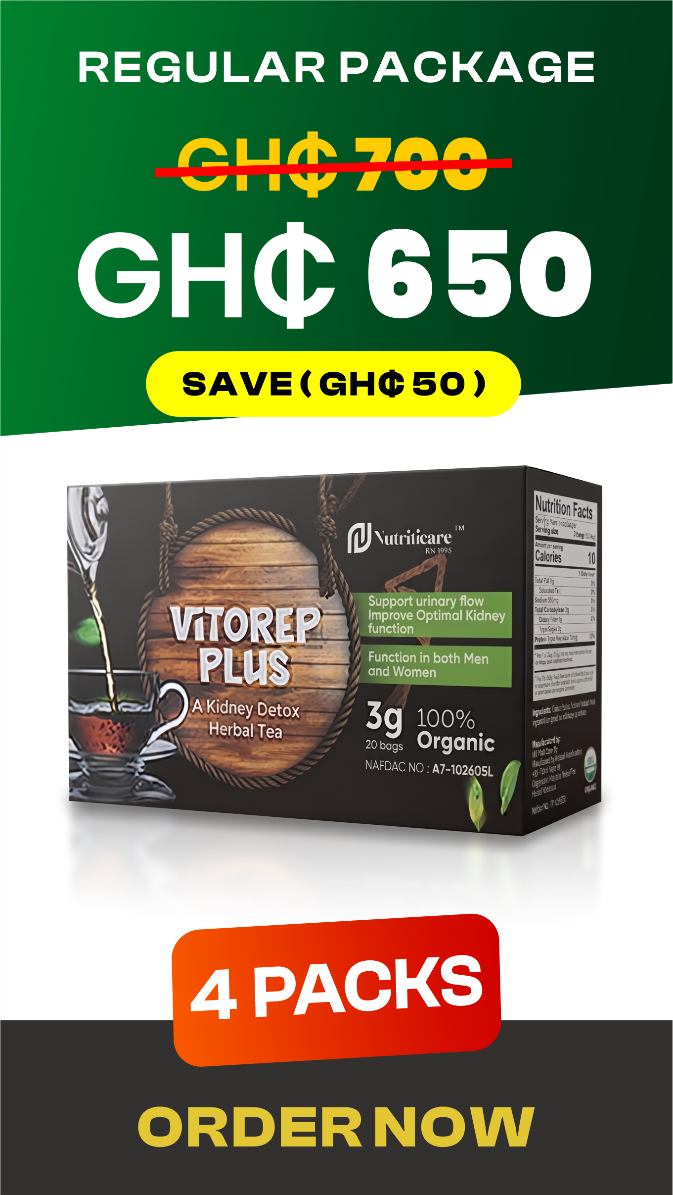 Vitorep Plus Standard Plan - 4 Packs